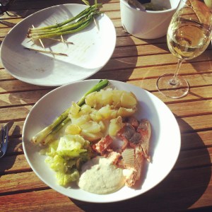 Top left corner - nice technique for grilling long, skinny vegetables