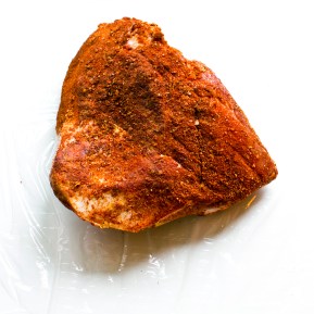 Pork butt, rubbed and ready to go