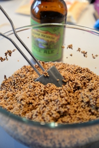 Soaking mustards seeds in delicious beer!